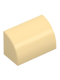 BRICK 1X2, OUTSIDE HALF BOW