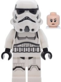 Imperial Stormtrooper - Female, Dual Molded Helmet with Light Bluish Gray Panels on Back, Shoulder Belts, Light Nougat Head