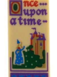 Tan Tile 1 x 2 with Red and Dark Purple 'Once upon a time'; Gold Castle; Blue Wizard Pattern (Book Page)